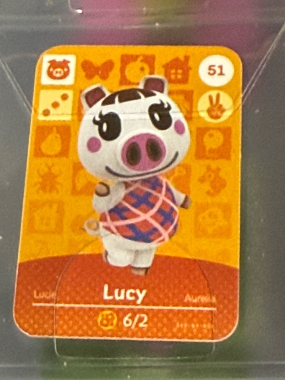 Lucy Animal Crossing #51 New Horizons Amiibo NFC Mini Card VG